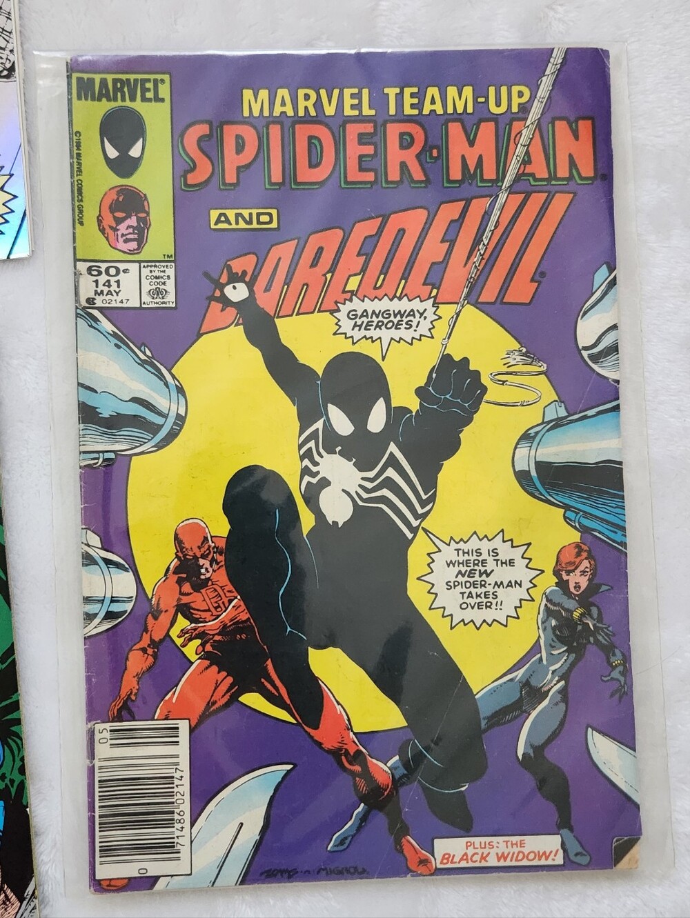 Marvel Team-Up #141 Spider-Man Daredevil Black Suit Newsstand 1984 Vintage Comic